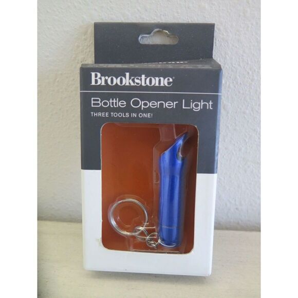 Brookstone Blue Bottle Opener Light 3 tools In 1 - Picture 1 of 6